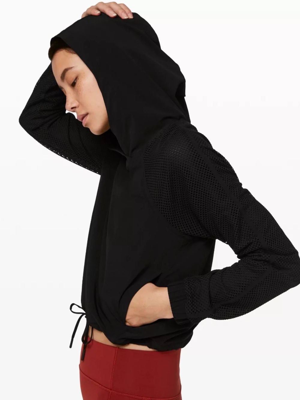 Lululemon Catch a Breeze Pullover Black Mesh 4 Small Shirt Top Hoodie - Picture 5 of 9